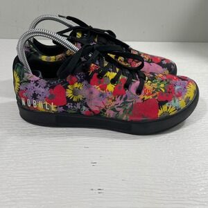 NOBULL Floral Canvas Trainer Shoes Black Multi Color Sneakers Women's Sz 8 Shoes